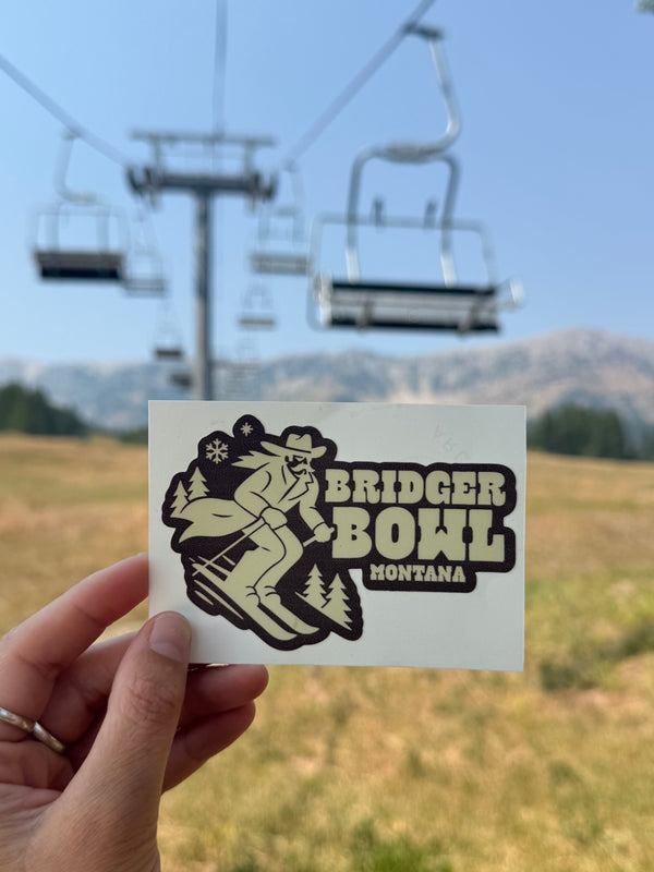 Cowboy Skier Sticker