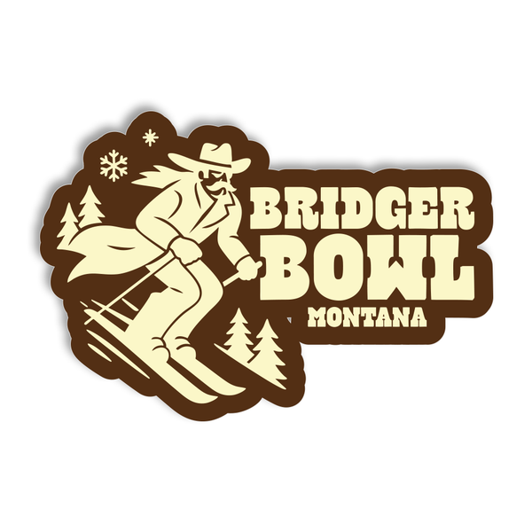 Cowboy Skier Sticker