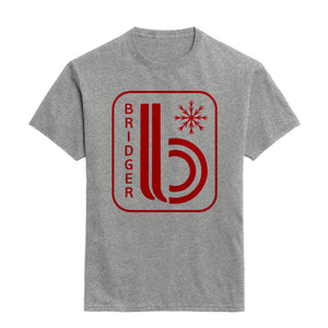 Double B Logo T shirt in Gray and Red