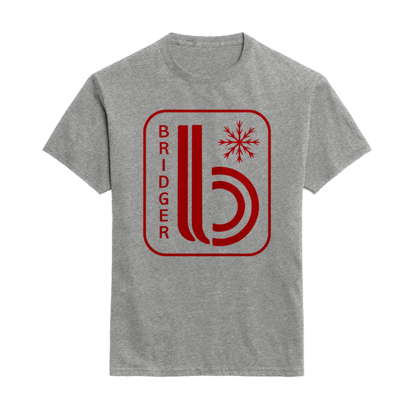 Double B Logo T shirt in Gray and Red